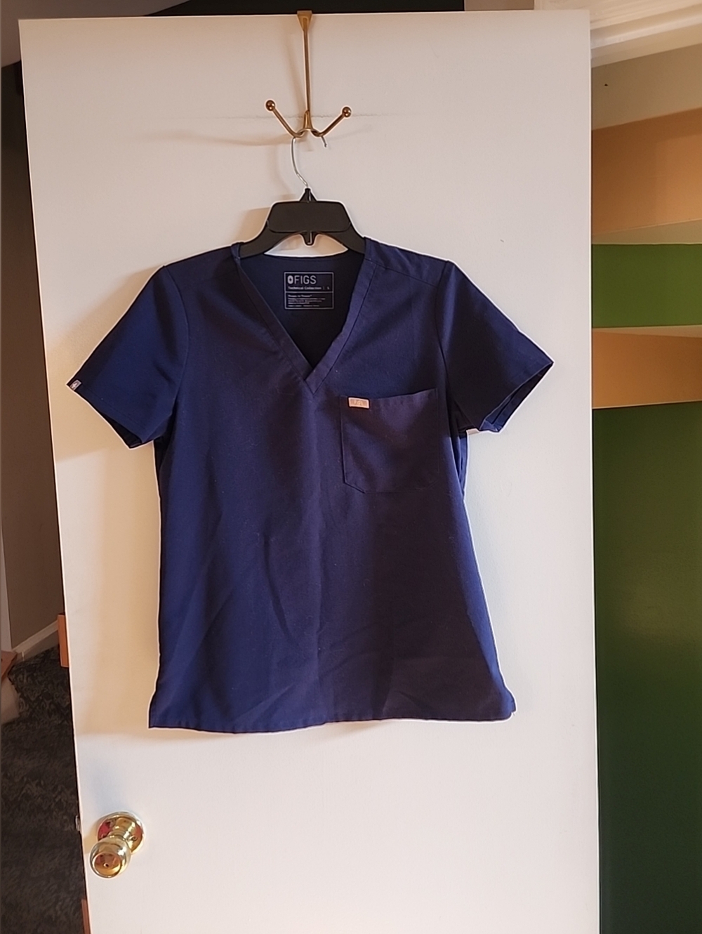 FIGS Catarina Navy Blue V-Neck Medical Scrub Top
